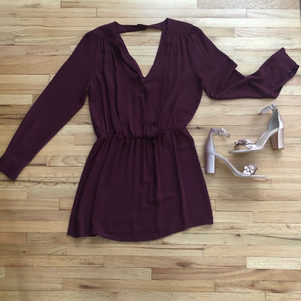 Cache burgundy dress size Medium